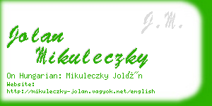 jolan mikuleczky business card